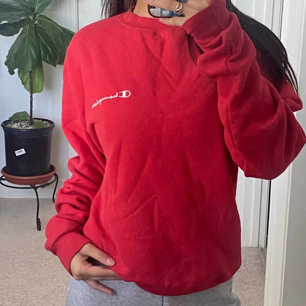 Red Champion Cotton Sweater